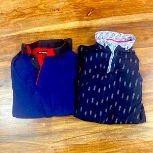 Lot of 2 Maceoo blue button down long sleeve shirts